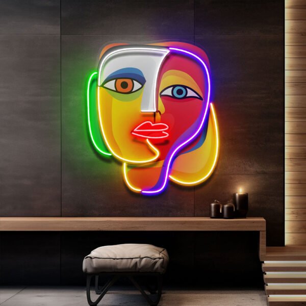 Elegant Looking Portrait Abstract Art LED Neon Sign Light Pop Art - Image 4