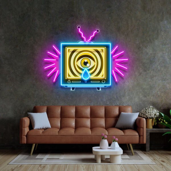 Emotionless Television Is Crying LED Neon Sign Light Pop Art - Image 3