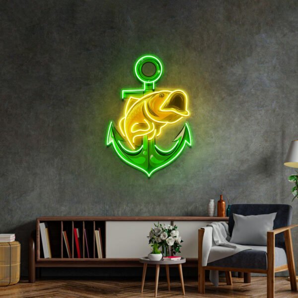 Fishing Anchor LED Neon Sign Light Pop Art - Image 3