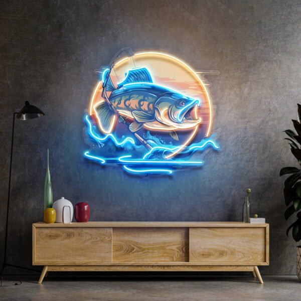 Fishing Cartoon LED Neon Sign Light Pop Art - Image 4