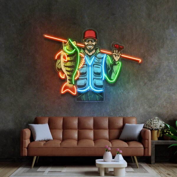 Fishing Is Fun LED Neon Sign Light Pop Art - Image 3