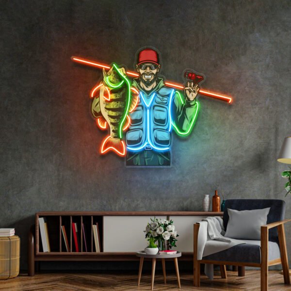 Fishing Is Fun LED Neon Sign Light Pop Art - Image 2