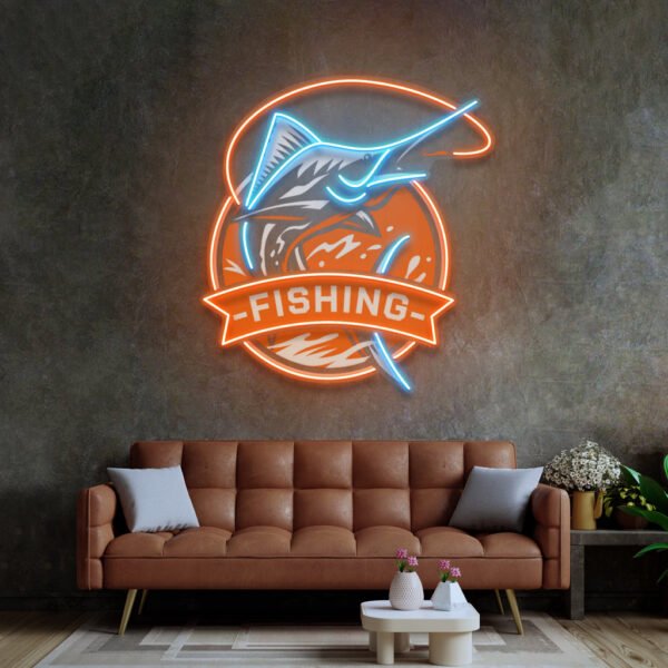 Fishing Logo LED Neon Sign Light Pop Art - Image 2