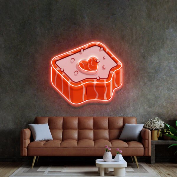 Red Heart Neon Acrylic Artwork - Image 3