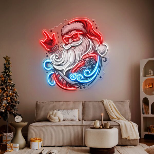 Mecha Santa Rock LED Neon Sign Light Pop Art - Image 4