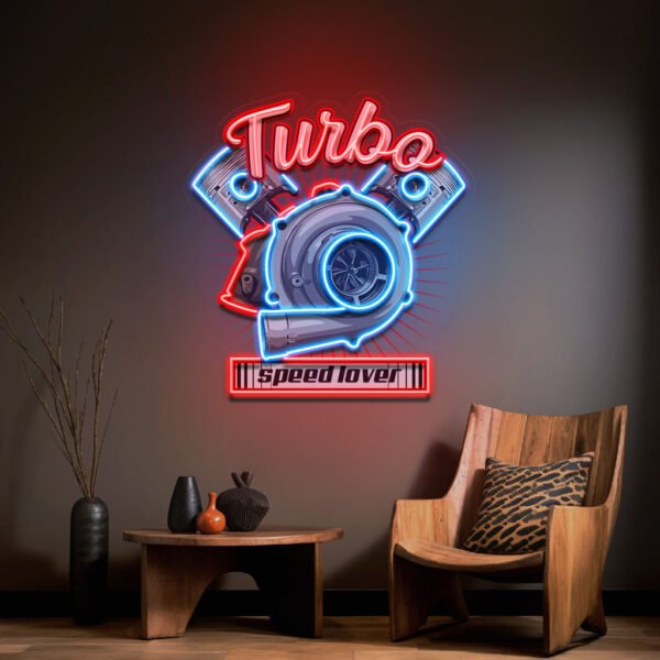 Powerful Racing Turbo LED Neon Sign Light Pop Art - Image 3