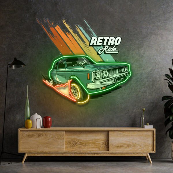 Retro Ride LED Neon Sign Light Pop Art - Image 2