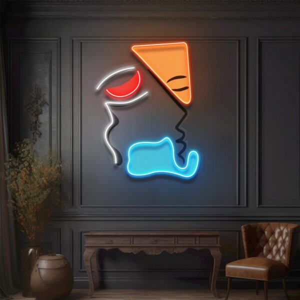 Simple Shape Of Face Abstract Art LED Neon Sign Light