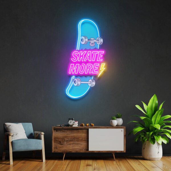 Skate More Led Neon Acrylic Artwork - Image 2