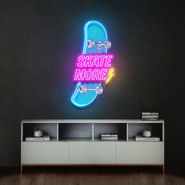 Skate More Led Neon Acrylic Artwork - Image 4