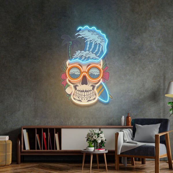 Skull Beach LED Neon Sign Light Pop Art - Image 4