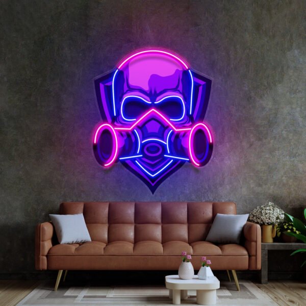 Skull Gas Mask LED Neon Sign Light Pop Art - Image 3