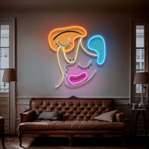 Sleeping Face Abstract Art LED Neon Sign Light - Image 2