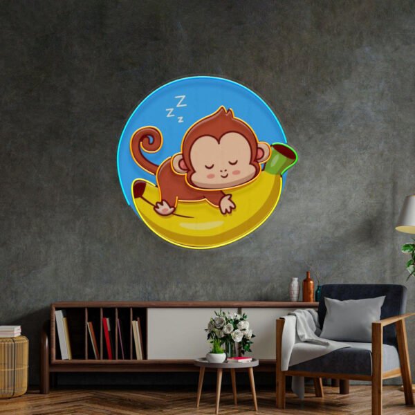 Sleeping Monkey Led Neon Acrylic Artwork - Image 4
