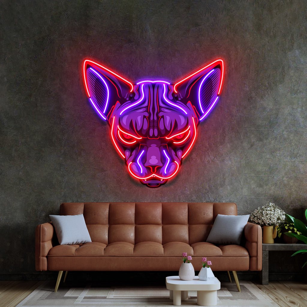 Sphynx Cat Head LED Neon Sign Light Pop Art - Image 2