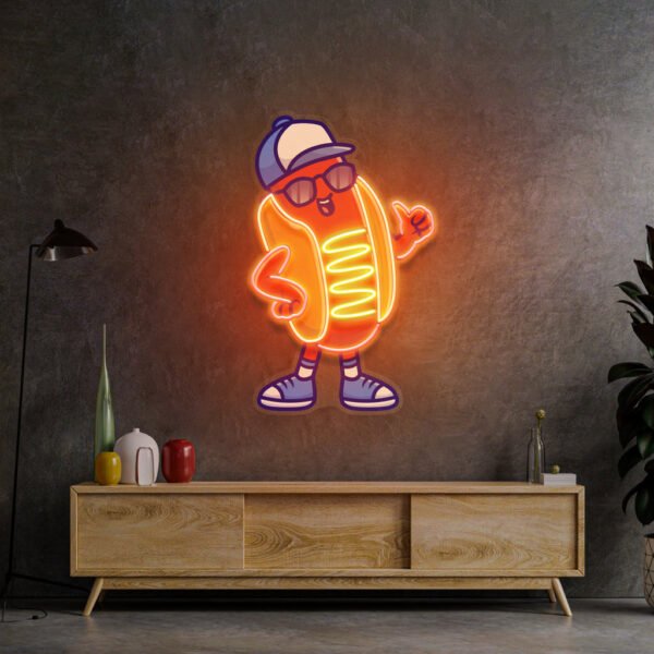 Sportie Hotdog Guy LED Neon Sign Light Pop Art - Image 3