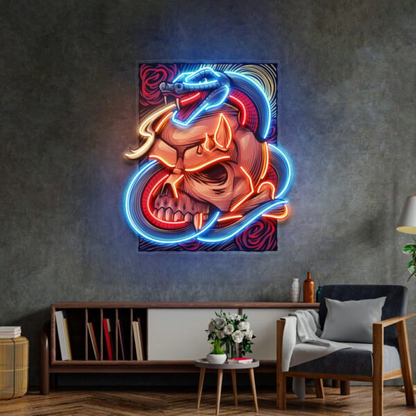 The Snake Has A Skull LED Neon Sign Light Pop Art - Image 4