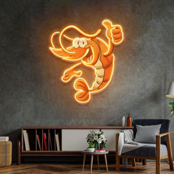 Thumps-up Shrimp Led Neon Acrylic Artwork - Image 3