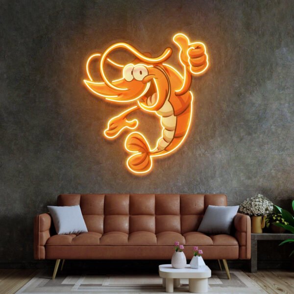 Thumps-up Shrimp Led Neon Acrylic Artwork - Image 2