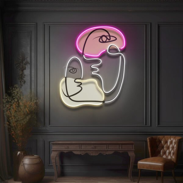 Two People Talking Abstract Art LED Neon Sign Light - Image 2