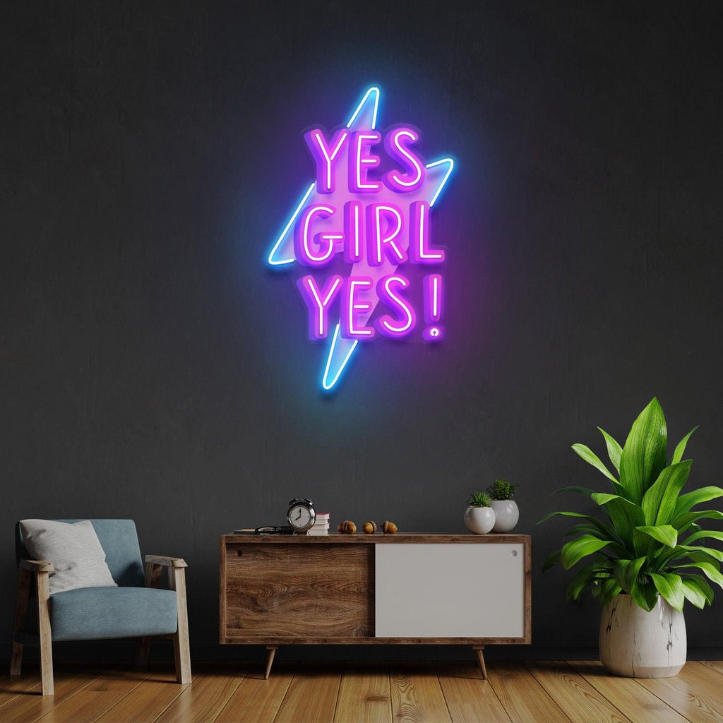 Yes Girl Yes Led Neon Acrylic Artwork - Image 2