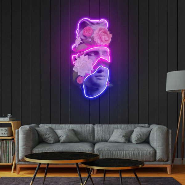 Apollo Flower Head Neon Acrylic Artwork - Image 4