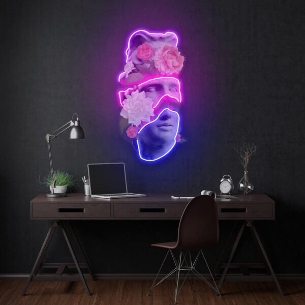 Apollo Flower Head Neon Acrylic Artwork - Image 2