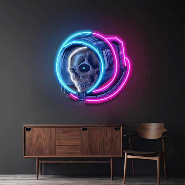 Astronaut Skull LED Neon Sign Light Pop Art - Image 2