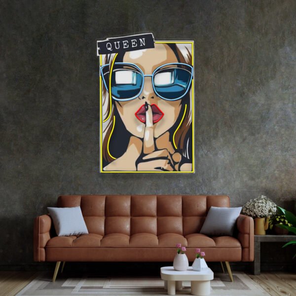 Cartoon Girl in Sunglasses LED Neon Sign Light Pop Art - Image 4