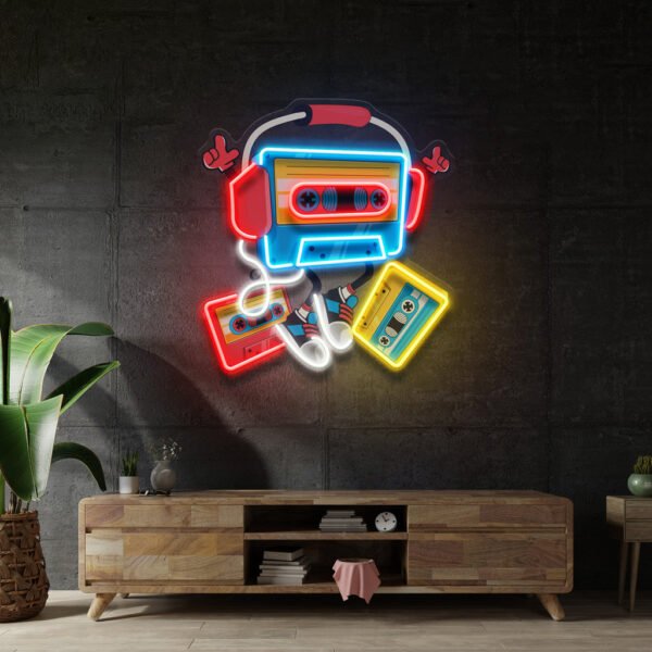 Cassette LED Neon Sign Light Pop Art - Image 2