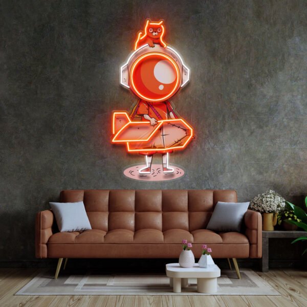 Children In Cardboard Plane LED Neon Sign Light Pop Art - Image 3