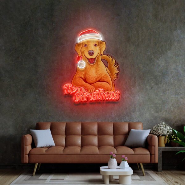Christmas Dog LED Neon Sign Light Pop Art - Image 3