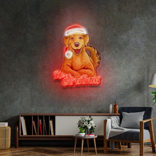Christmas Dog LED Neon Sign Light Pop Art - Image 2