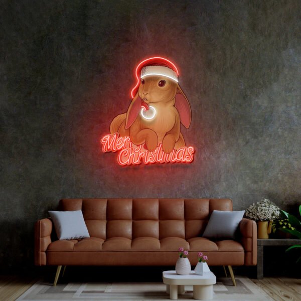 Christmas Rabbit LED Neon Sign Light Pop Art - Image 3
