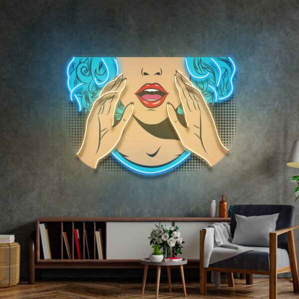 Comic Book Girl LED Neon Sign Light Pop Art - Image 4