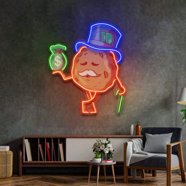 Cookie Fortune With a Bag of Money LED Neon Sign Light Pop Art - Image 2
