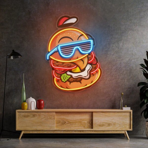 Cool Hamburger LED Neon Sign Light Pop Art - Image 3
