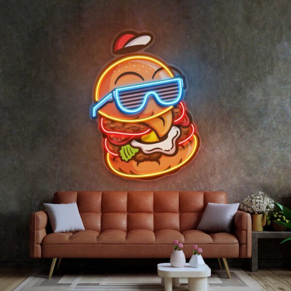 Cool Hamburger LED Neon Sign Light Pop Art - Image 2