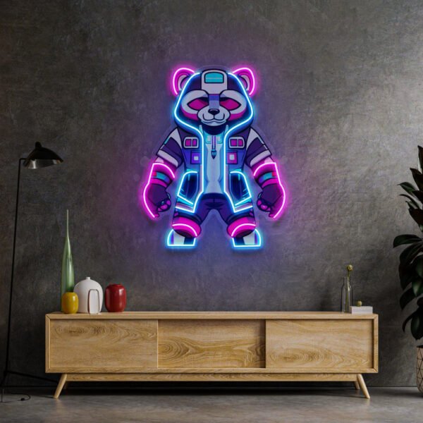 Cyborg Panda LED Neon Sign Light Pop Art - Image 2