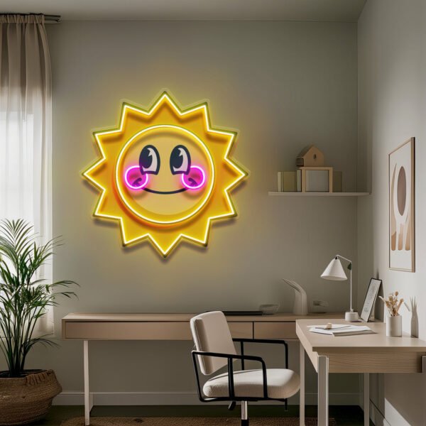 Happy Sun LED Neon Sign Light Pop Art - Image 2