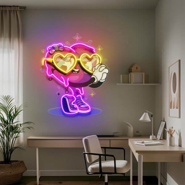 Lovely Heart LED Neon Sign Light Pop Art - Image 3
