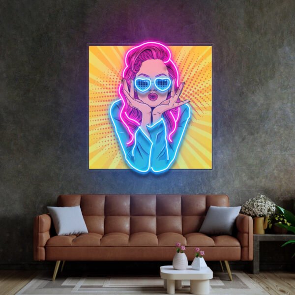 Woman Retro LED Neon Sign Light Pop Art - Image 3