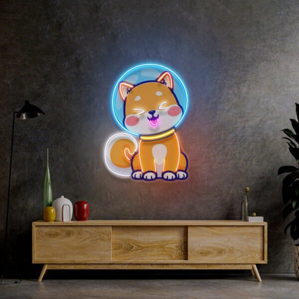 Shiba Astronaut LED Neon Sign Light Pop Art - Image 3