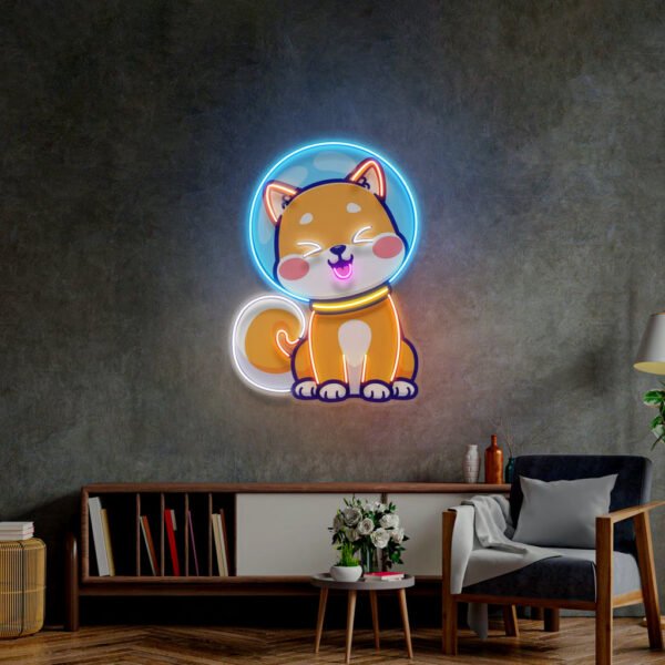 Shiba Astronaut LED Neon Sign Light Pop Art - Image 4