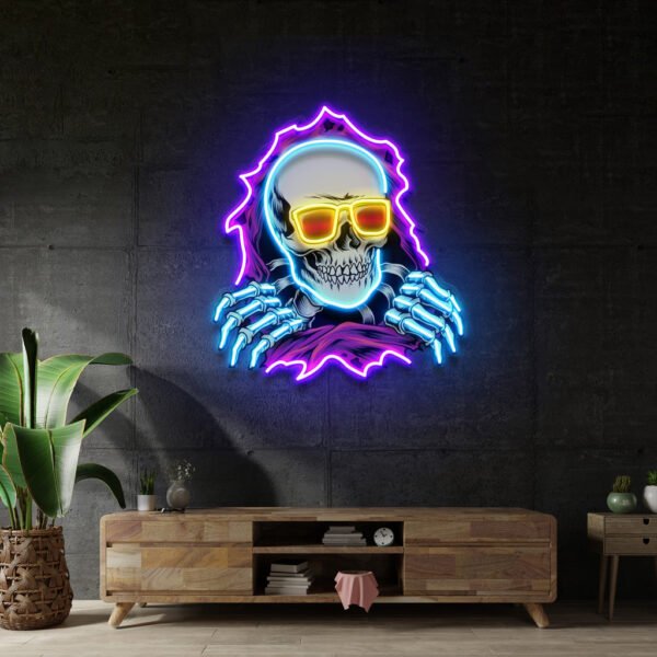 Skull Hole LED Neon Sign Light Pop Art - Image 2