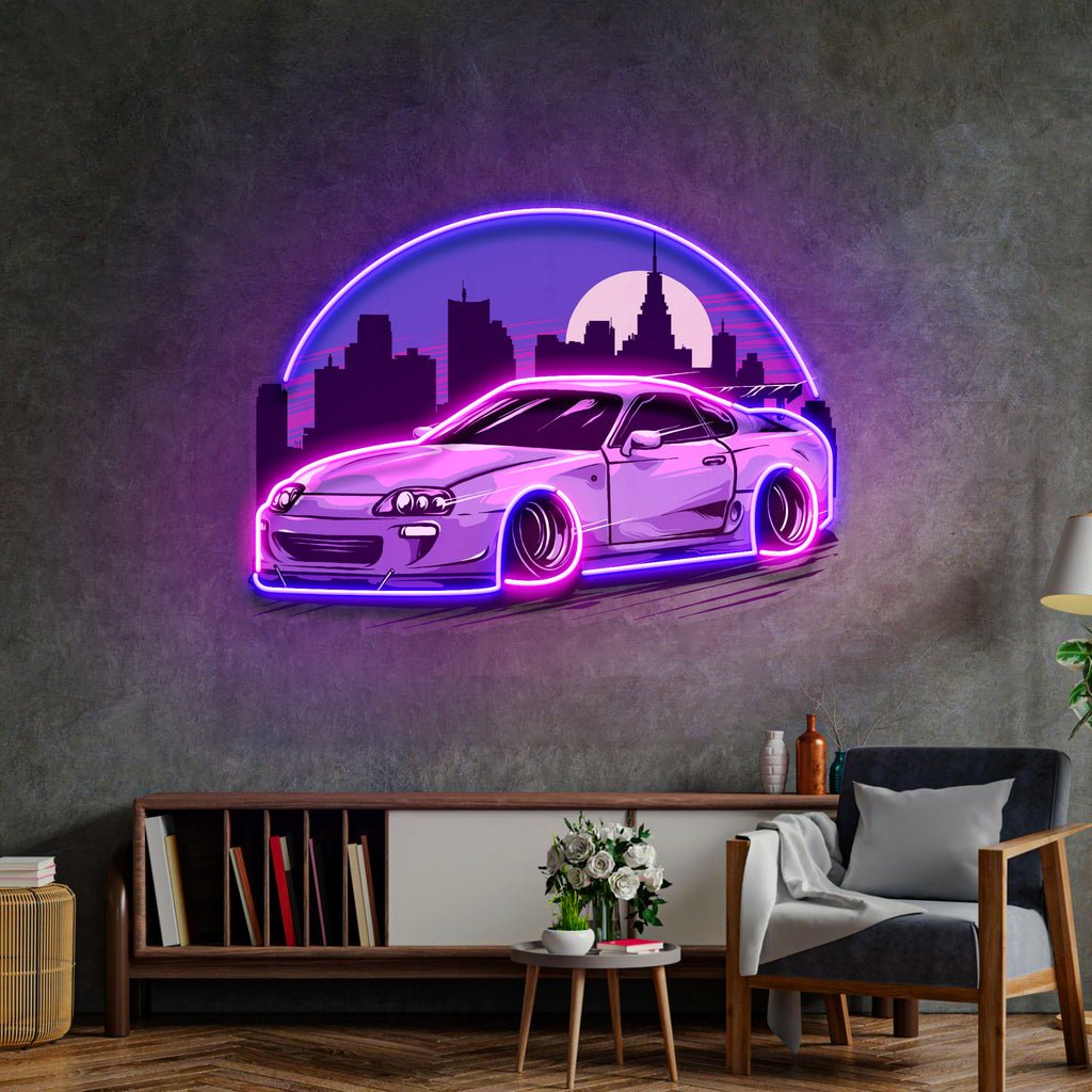 Sport car Supra Mk4 Midnight LED Neon Sign Light Pop Art - Image 3
