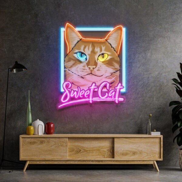 Sweet Cat LED Neon Sign Light Pop Art - Image 2