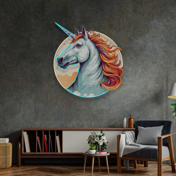 Unicorn with Moon LED Neon Sign Light Pop Art - Image 3