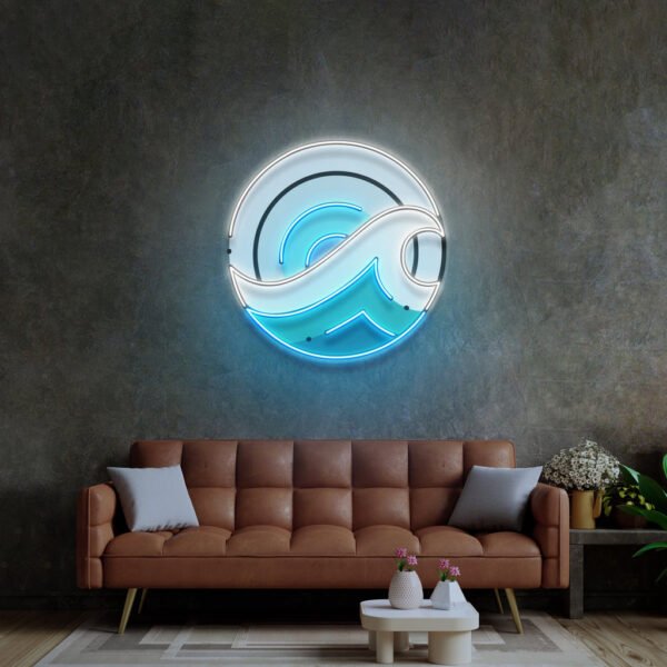 Wave Circle Led Neon Acrylic Artwork - Image 3
