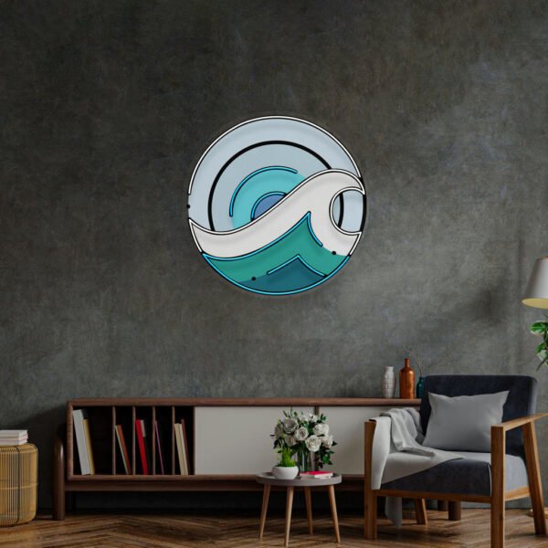 Wave Circle Led Neon Acrylic Artwork - Image 4